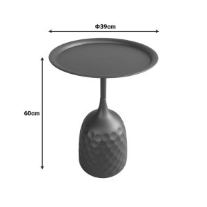 Metal side table Waini in black shade, dimensions 39x60 cm