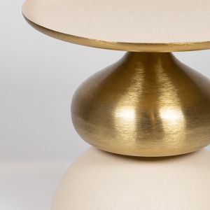Metal side table, gold color, 50x50x46 cm