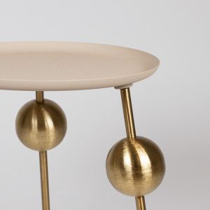 Metal side table, gold color, 50x50x50 cm