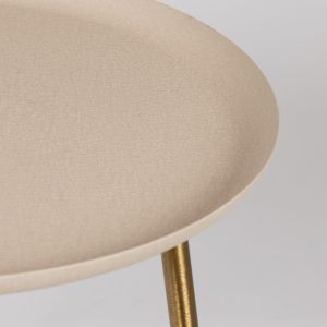 Metal side table, gold color, 50x50x50 cm