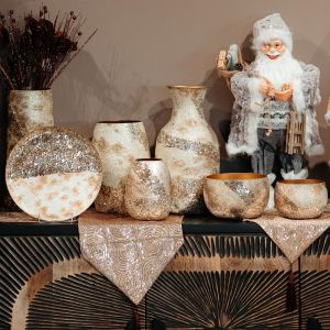 Metal flower pot Fl26828 gold color 20x13cm