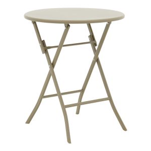 METAL DINING TABLE ALBERO-LINDARIA IN CHAMPAGNE COLOR, DIMENSIONS 60X70 CM