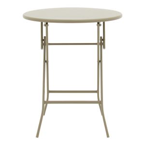 METAL DINING TABLE ALBERO-LINDARIA IN CHAMPAGNE COLOR, DIMENSIONS 60X70 CM