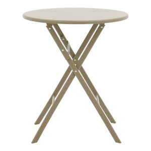 METAL DINING TABLE ALBERO-LINDARIA IN CHAMPAGNE COLOR, DIMENSIONS 60X70 CM