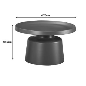 Metal coffee table Ginoze in brown color D70x42.5 cm