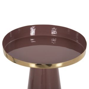 Metal coffee table Latur Hm4250,06 enamel varnish burgundy D30,5x39-42hcm