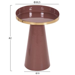 Metal coffee table Latur Hm4250,06 enamel varnish burgundy D30,5x39-42hcm