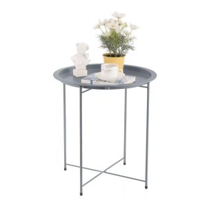 Metal coffee table in gray color 47x50cm
