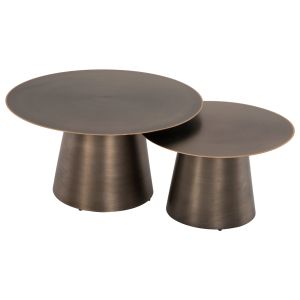 Metal tables 2 pcs. Nickely Antique D80x41h D60x36hcm Hm9667
