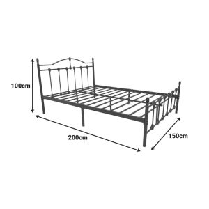 Метално легло Wotso в черен цвят 150x200 см