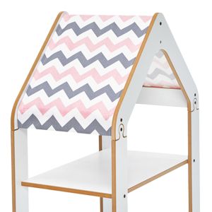 Montessori shelf Zoilen white-pink MDF 50x30x80cm