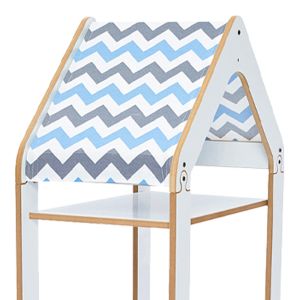 Montessori shelf Zoilen white-blue MDF 50x30x100cm