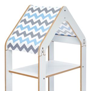 Montessori shelf Zoilen white-blue MDF 50x30x80cm