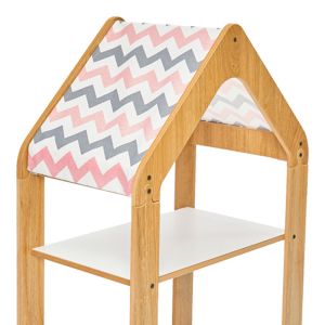 Montessori shelf Zoilen natural-white-pink MDF 50x30x80cm