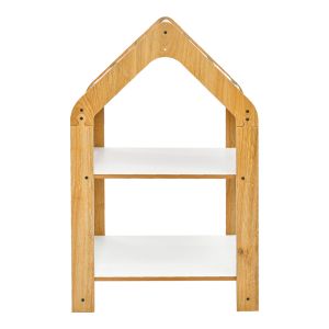 Montessori shelf Zoilen natural-white-blue MDF 50x30x80cm