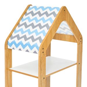 Montessori shelf Zoilen natural-white-blue MDF 50x30x80cm