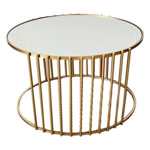 Marble top coffee tables Boroni Gold 2 pieces 80x80x45 / 62x60x40