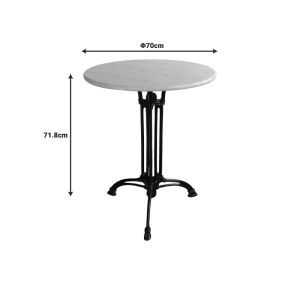 Bastile marble cast iron table in white-black shade Φ70x71.8cm