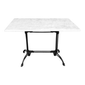 Zosal marble table with cast iron in white-black shade 110x70x71.8cm