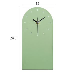 Metal table clock in light green 12x24.5h Cm Hm4339.02