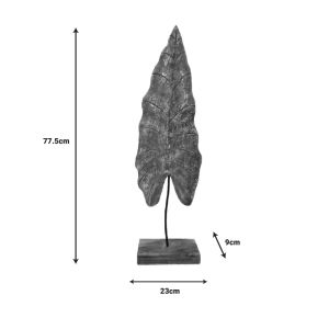 Настолна декорация Leaf Lopi Inart Gold от мангово дърво и метал 23x9x77,5cm
