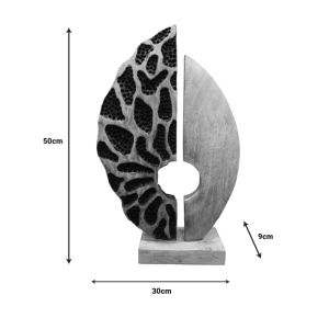 Настолна декорация Ostor Inart Black от мангово дърво и метал 30x9x50cm