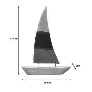 Настолна декорация Ship Elize Inart от мангово дърво и метал 40,5x5x57,5cm