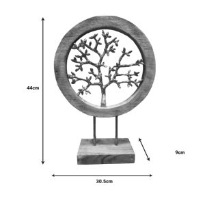 Настолна декорация Tree Krom Inart от мангово дърво и алуминий 30,5x9x44cm