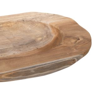 Настолна декорация Yoki Hm9628 от тиково дърво D39x6,5hcm
