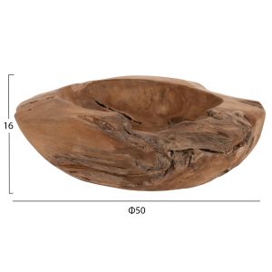 Настолна декорация Yoki Hm9629 от тиково дърво D50x16hcm