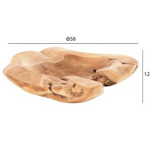 Настолна декорация Yoki ημ9795 от тиково дърво D58x12hcm