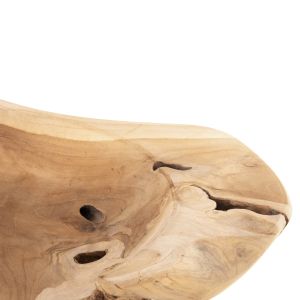 Настолна декорация Yoki ημ9795 от тиково дърво D58x12hcm