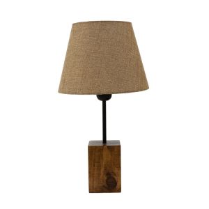 Настолна дървена лампа Pwl-0106 цвят бежов