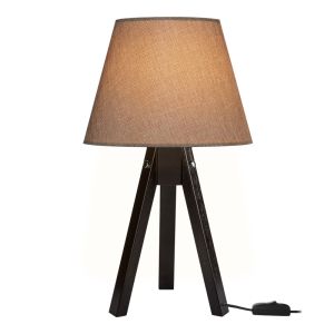 Adeck E27 table lamp in brown-beige lampshade Φ25x45cm