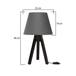Adeck E27 table lamp in brown-gray lampshade Φ25x45cm