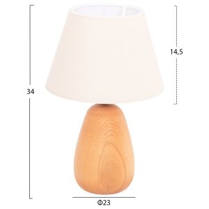 Table lamp Conni Hm4710 cream white drop-wooden base Φ23x34hcm.