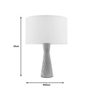 Table lamp Conte beige-natural color wood-fabric 25x35cm