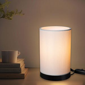 Table lamp Fana Pvc in cream color D14x21cm