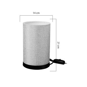 Table lamp Fana fabric in beige color D14x21cm