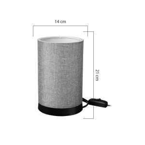 Table lamp Fana fabric in gray color D14x21cm