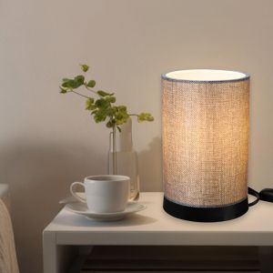 Table lamp Fana fabric in gray color D14x21cm