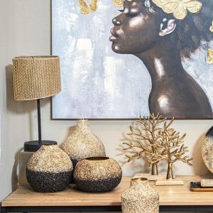 Table lamp Fl293 black-brown color 20x49cm E27