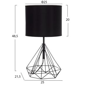 Table lamp Geilo Hm7416.11 metal in black - black Pvc cover Φ25x48.5hcm.
