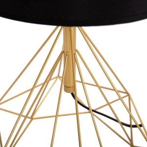 Table lamp Geilo Hm7416.12 metal in gold - black PVC cap Φ25x48.5cm.