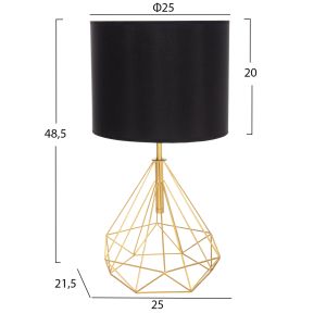 Table lamp Geilo Hm7416.12 metal in gold - black PVC cap Φ25x48.5cm.