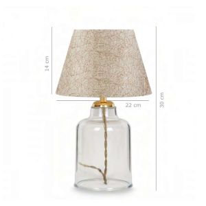 Table lamp Hm7583.03 with gold shade and transparent glass base
