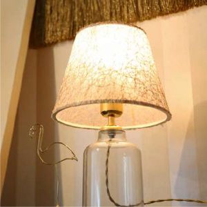 Table lamp Hm7583.03 with gold shade and transparent glass base