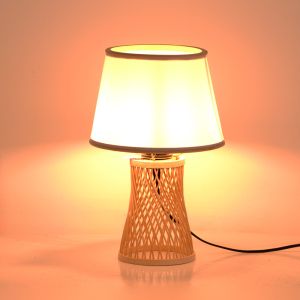 Table lamp Kaldro E27 bamboo in natural color D24x37cm