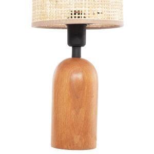 Table lamp Lyktur Hm4709 beige woven drop-wooden base Φ15.5x35.5hcm.