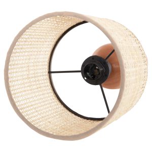 Table lamp Lyktur Hm4709 beige woven drop-wooden base Φ15.5x35.5hcm.